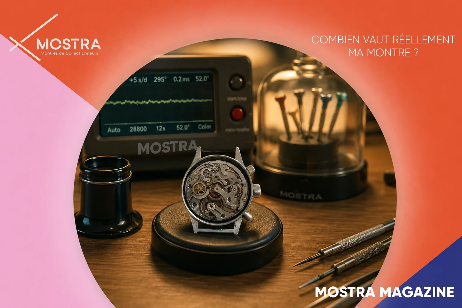Contrôle atelier d’une montre d’occasion pour vérifier son état mécanique et sa valeur réelle